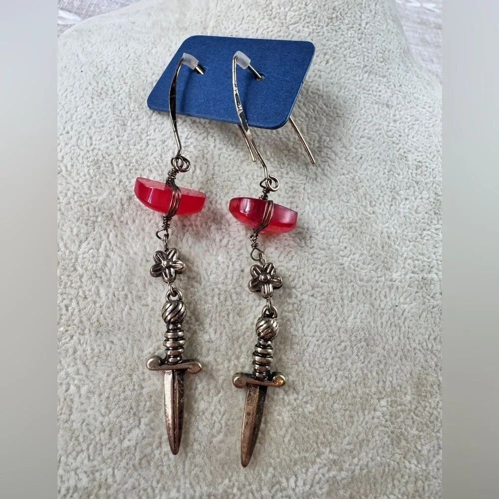Free People Red Dagger Drop Earrings